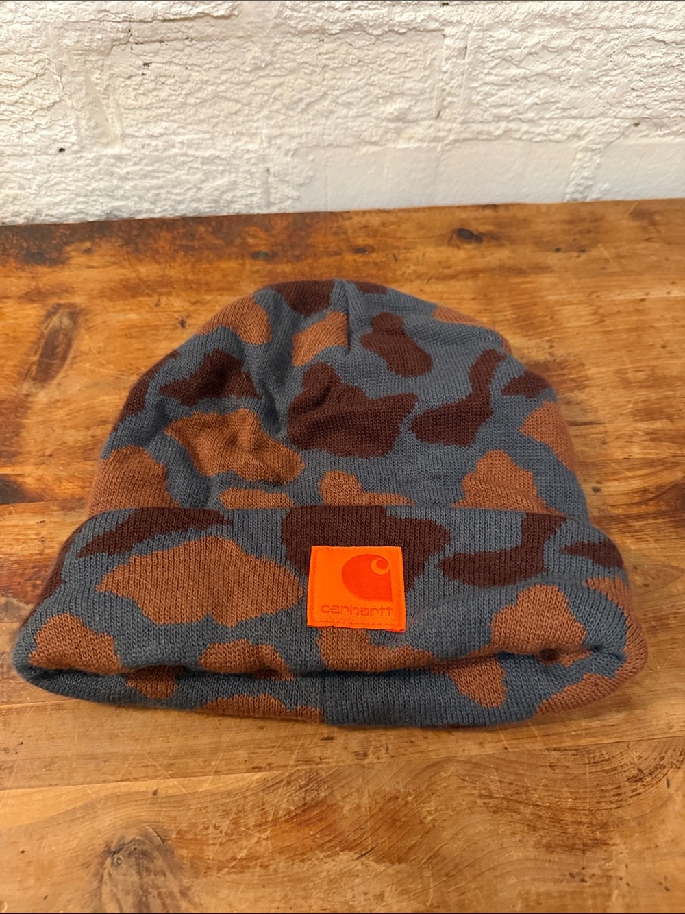 Carhartt Kids Camo Knit Beanie - Brown & Gray